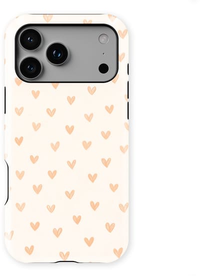 Tough Hoesje met Hartjes geschikt voor iPhone 17 Pro | Little Love Tough Case Geschikt voor Mag | Hartjes Print Backcover geschikt voor iPhone 17 Pro Blush Hearts