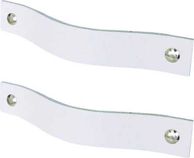 2x Leren handgrepen 'platte greep' XS - WIT (12,6 x 2,5 cm) - incl. 3 kleuren schroefjes (handgreepjes - leren grepen - greepjes - leren lusjes)