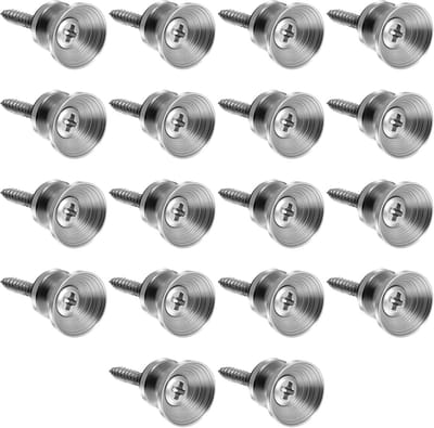 Gitaarbandknoppen - Metaal - 18 stuks - 2,4 × 1,27cm - Houder - Eindknop met bevestigingsschroef - Geschikt voor klassieke, elektrische en ukelele gitaren - Zilver