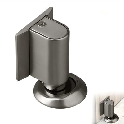Magnetische Deurstopper - Deurvanger Metaal - Vloerbevestiging - Sterke Magneet - 9 x 5.5 cm - Grijs