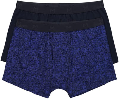 Men Plus - Heren - Hip-pants FLEXLASTIC® Buikfit 2-pack ondergoed - Donker saffier - Maat XL