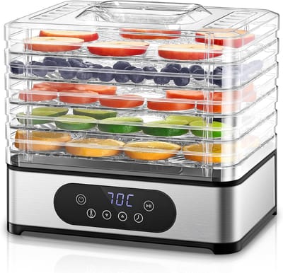QIN® Voedseldroger - Dehydrator - Droogoven - Voedseldrogers - Zwart - 21cm x 21cm x 29cm
