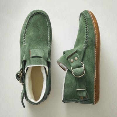 Dames Comfortabele Leren Luipaard Flats Herfst Gespschoenen Voor Dames Nieuwe Casual Reis Ademende Damesschoenen Volwassen 38 gray