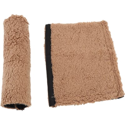2 stuks Stoel Armleuning Pad Schapenvacht Fleece Armleuning Kussen Comfortabel Stoel Armleuning Pad voor Transport bruin