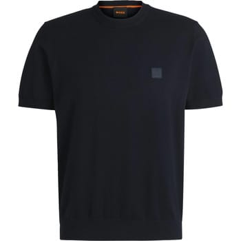 BOSS Knitted T-shirt Kanache Donkerblauw (navy) - Maat XXL - Heren - Casual T-shirts