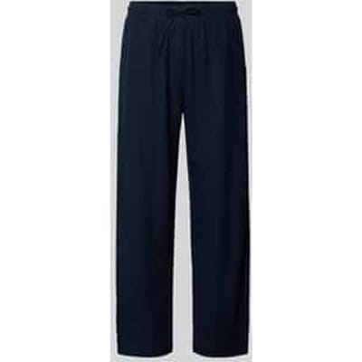 wide leg broek van linnenmix met elastische band model 'Lava'