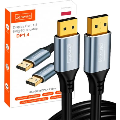 DisplayPort naar DisplayPort - Zenwire ZC-14 - 8K@60Hz - Dynamic HDR - DP kabel - 32.4 Gbps - Compatibel met Windows, Linux, Mac, Android - 3 meter