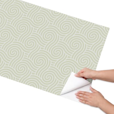 Coloray Meubel Wrap Folie - Groente Meubelfolie - 65x130 cm - Decoratiefolie Spiraalpatronen - Meubel Wrap Folie - Abstract Meubelfolie - Plakfolie Meubels - Keuken decoratie - Achtergronden en patronen