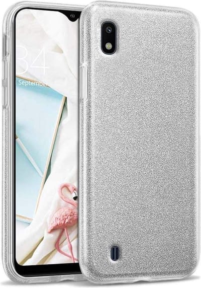 Backcover Hoesje Geschikt voor: Samsung Galaxy A10 Glitters Siliconen TPU Case Zilver - BlingBling Cover