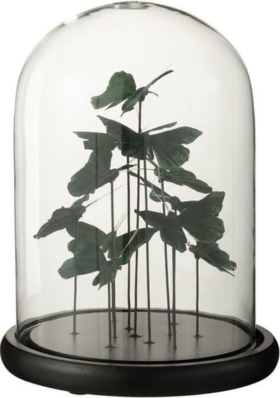 J-Line Stolp Vlinders Glas Donker Groen Large