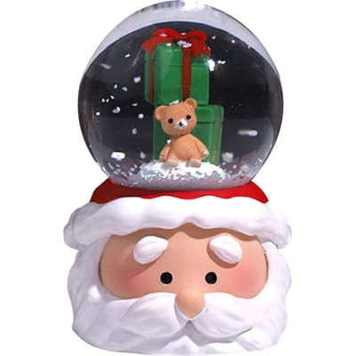 Boule à neige de Noël Éclairage coloré Décoration de maison Veilleuse Décor pour la famille les amis Cadeau black