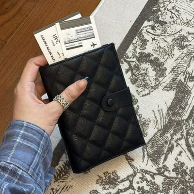 Porte-passeport Sac de rangement de voyage Portefeuille Porte-carte d'identité Sac de rangement multifonctionnel Porte-billet noir