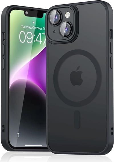 Ntech - Hoesje Geschikt voor iPhone 14 Hoesje Mat Zwart – Transparant Bumper Hoes - Geschikt voor MagSafe hoesje iPhone 14 – Slank & Schokbestendig