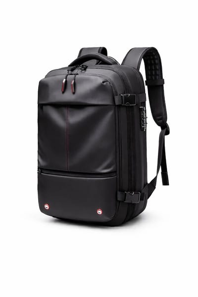 Vacuum Backpack 36-60L - Uitbreidbare Reisrugzak met Compressiesysteem - TSA Slot - 17 Inch Laptopvak - Zwart