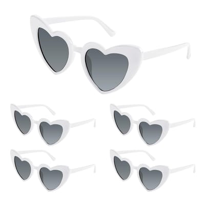 Dailygoods- Zonnebril Bachelorette - 5 Pack - Hartvormige Zonnebrillen - UV400 Bescherming - Kunststof - Feest Zonnebril - Feestzonnebril