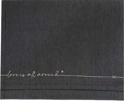 BC | Tafelloper | Runner | Naturel Black | Chambray love is | 50 x 160 cm