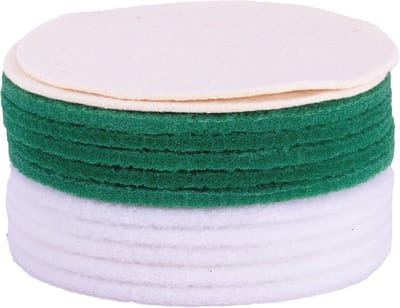 Set van 12 polijstschijven voor vloeronderhoud - 5 groene, 5 witte en 2 schapenwol pads