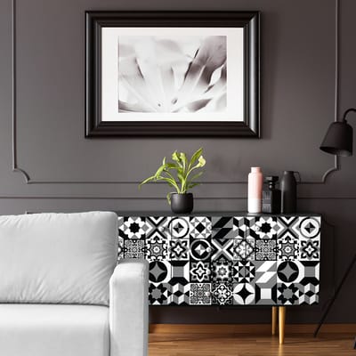 Meubeldecoratiestickers - 30 authentieke Nuera cementtegel meubelstickers - 30 stickers 10x10cm