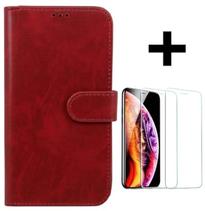 Rico Vitello excellent Wallet Case Geschikt voor Apple iPhone 12 Mini / iphone 12 mini hoesje + gratis screenprotector kleur Rood
