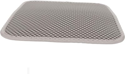 Famanu – Kattenbakmat met dubbele laag - zachte antislip strooimat voor kattenbak - voorkomt uitglijden - grijs
