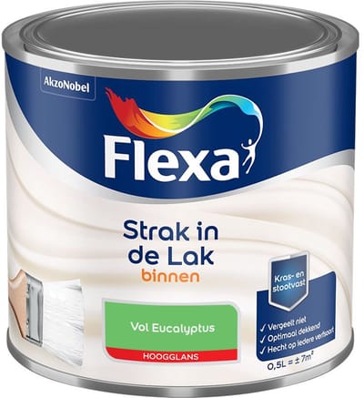 Flexa - Strak In De Lak Binnenlak Hoogglans - Vol Eucalyptus - Mengverf - 500 Ml