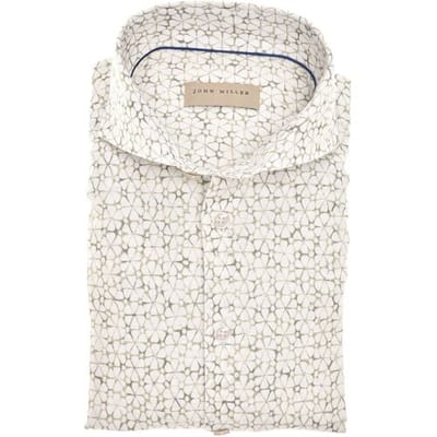 John Miller Overhemd Vintage Duo-Tone Linen Blend Licht Groen / male