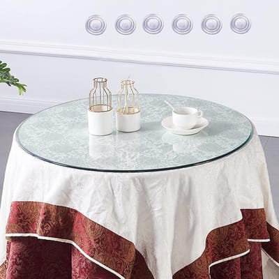 Tafelblad gehard glas, glazen tafelblad, 9mm rond helder glazen tafelblad, Ø 38 40 42 50 52 55 60 65 80cm, vervangend onderdeel voor tafelblad glazen blad voor eettafel, salontafel, tuintafel
