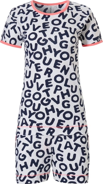 Kids Shortama - Rebelle - Scrabble- Katoen - Maat 128