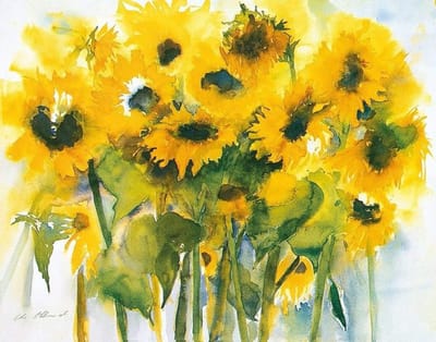 Kunstdruk Christa Ohland - Sonnenblumenfeld 120x90cm