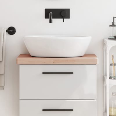 vidaXL - Wastafelblad - 60x40x4 - cm - massief - beukenhout