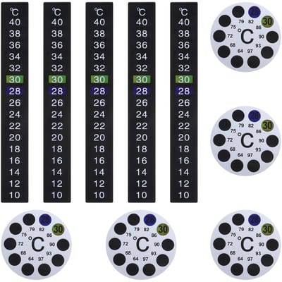 Allecto - Thermometer Stickers - Kleurverandering - Zelfklevend - Zwart en Grijs - Digitale Temperatuur Display - Geschikt voor Aquarium en Melkf