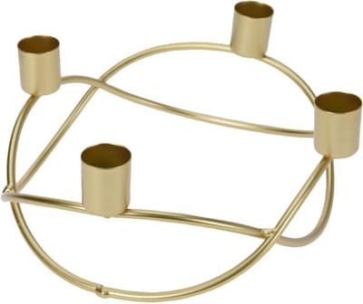 Dailygoods - Gouden Kandelaar van Metaal voor Advent en Decoratie - Ø 21 cm