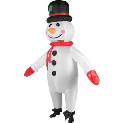 Costume gonflable de bonhomme de neige 1,8 m Résistant à l'eau Costume gonflable amusant de bonhomme de neige pour Hallowmas Carnavals Fête Cosplay white