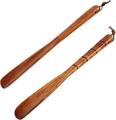Houten Schoenlepel Set van 2, 32 cm Lange Handgreep, Sterke Schoenlepels voor Mannen en Vrouwen, Perfect voor Gemakkelijk Aantrekken van Schoenen