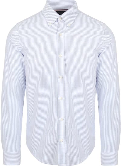 Steppin' Out Overhemd Oxford Streep Lichtblauw - Maat S - Heren - Casual Shirt