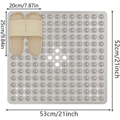 1 STUK, vierkant PVC bubbel lekgaatje met zuignap douche antislip mat, Bad antislip badmat badmat vloermat 530MMx530MM white
