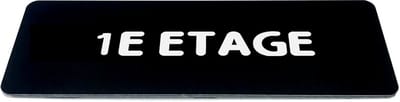 Deurbordje met Tekst 1e etage - Zwart/wit met ronde letter - Formaat 150mm x 50mm x 1,6mm - zelfklevend