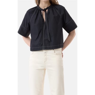 Closed Cropped Top Black Maat: S | Blouses Outlet | Dames | Zwart