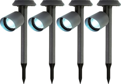 Lumineo Solar prikspot/tuinspot - 4x - metaal - zwart - H26 cm