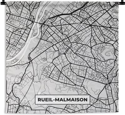 Wandkleed - Wanddoek - Kaart - Stadskaart - Rueil-Malmaison - Plattegrond - Frankrijk - 180x180 cm - Wandtapijt