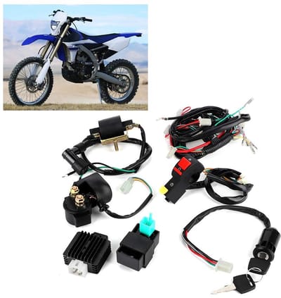 Dailygoody - Complete Bedrading Set - PIT PRO Dirt Bike Starter Motor - Hoogwaardige Kwaliteit - Motoronderdelen - Verbeterde Prestaties - Geschikt vo..