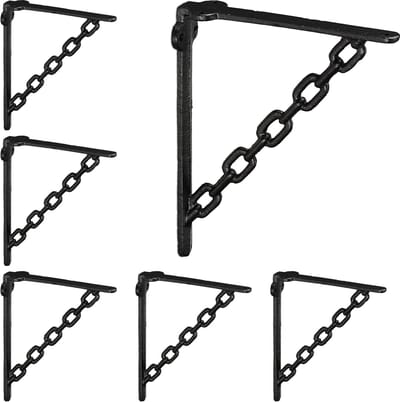 6x plankdragers - schapdrager - gietijzer - vintage - planksteun antiek - zwart