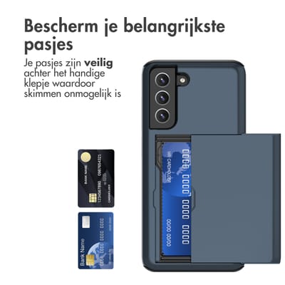 imoshion Hoesje met Pasjeshouder - Geschikt voor Samsung Galaxy S21 FE - Donkerblauw