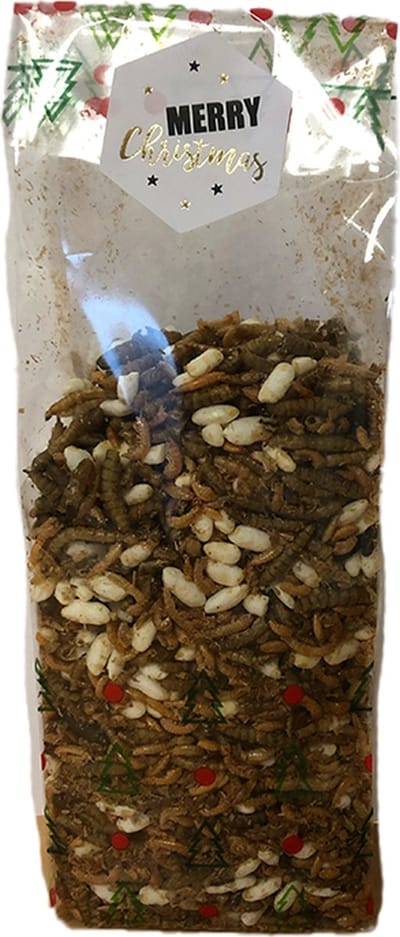 Kerst Cadeau zakje Insectenmix voor Kippen Het Kerstkado