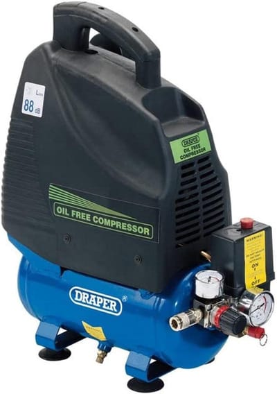 Olievrije Compressor - Mobiele Airco - Klusprojecten Buiten - 11 kW Motor - 6 Liter Tank - Blauw