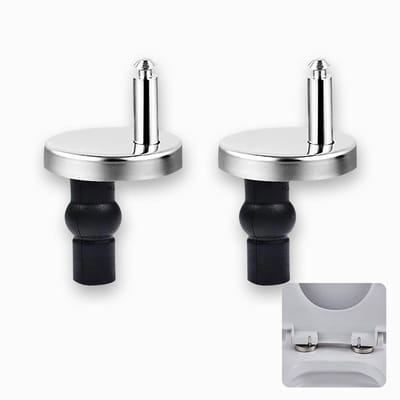 2 stuks Toiletbril scharnier - Modern roestvrij staal universeel scharnier - Toiletdeksel accessoire afdekplaat schroefconnector - Gemaakt van roestvrij staal - Eenvoudig te installeren - Geschikt voor blinde toiletgaten - Zwart