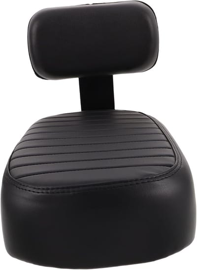 Kinder Fietsstoelkussen - Zadel Rugsteun - Comfortabel Fietsen - Zachte Demping - 38x21.5x17cm - Zwart