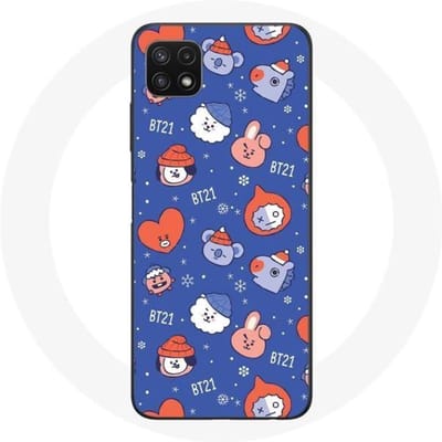 Coque pour Samsung Galaxy A22 5G BTS Bangtan Sonyeondan BT21 Noël 2023