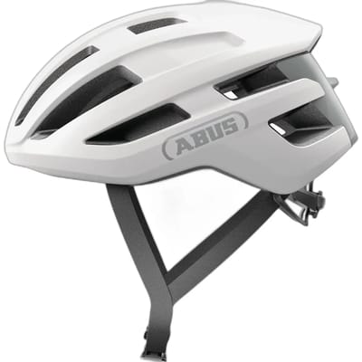 Fietshelm ABUS POWERDOME polar white M - 54-58 cm - wit - Geschikt voor gebruik op racefietsen - gravelbikes - 230 g