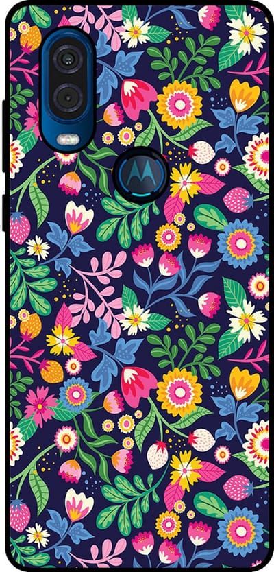 Smartphonica Telefoonhoesje Geschikt voor Motorola One Vision met bloemen opdruk - TPU backcover case flower design geschikt voor Motorola One Vision